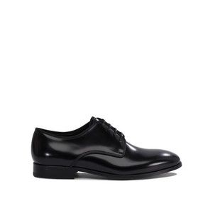 Fabi Polished Black Leather Lace-Up Shoes - NWT